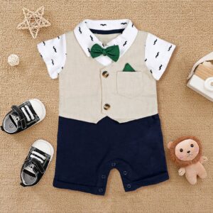 Summer Casual Newborn Baby Boys Toddler Big Dinosaure Short Sleeve