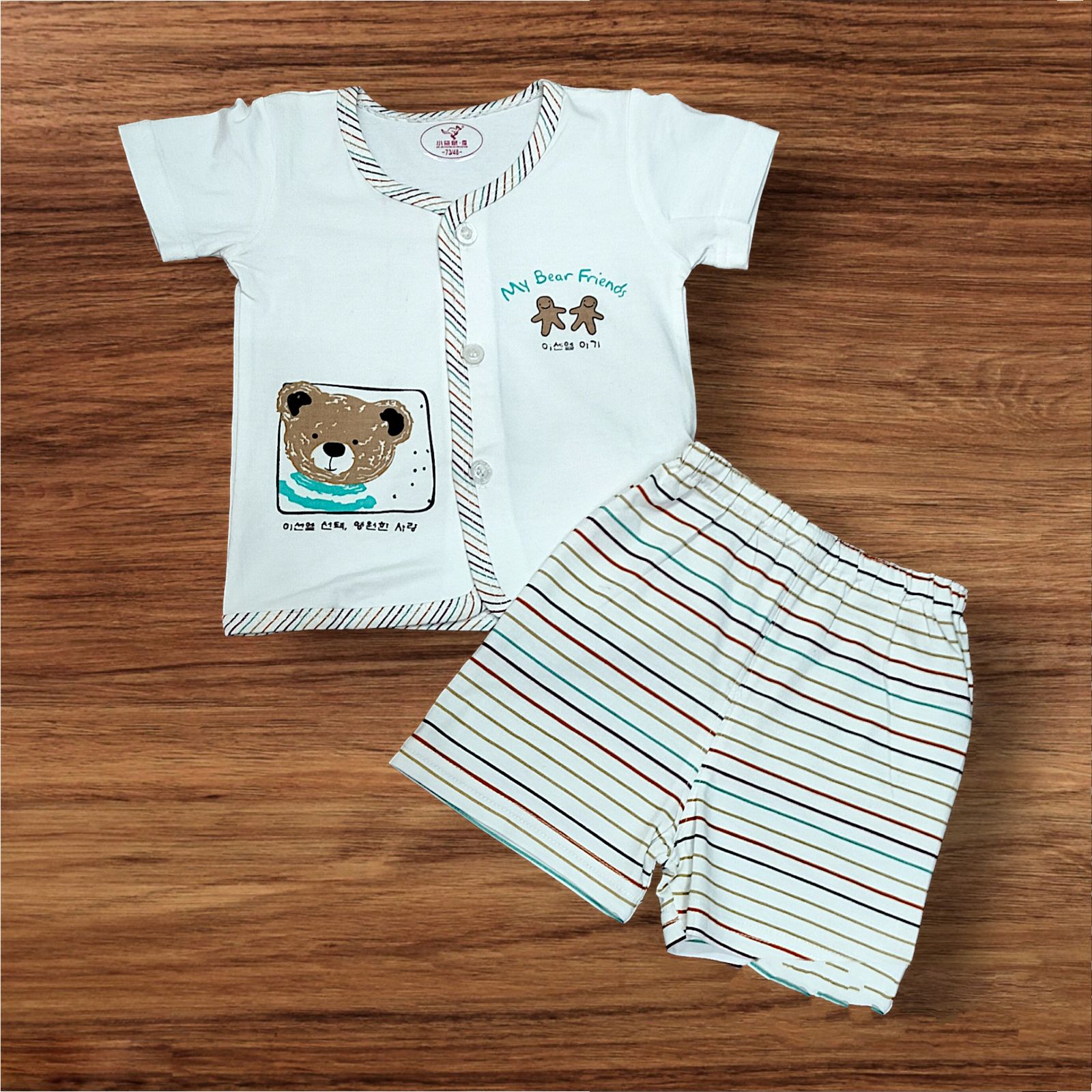 772 cotton fabric which is very soft and breathable and durable baby boys t shirt and short set,