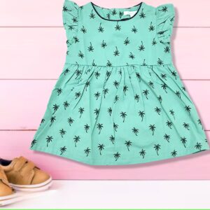 half-sleeved and round neck Short Dress