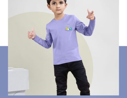 Lavender color For Boys Full Sleeves and a fashionable style.