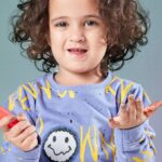 Lavender color Boys kids Printed Front & Back Sweatshirt has a round neck long sleeves Material & Care