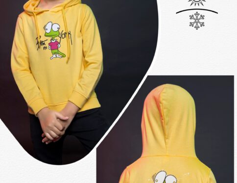 Boys Kids Printed Full Sleeves Hooded Cotton Pullover T-shirt
