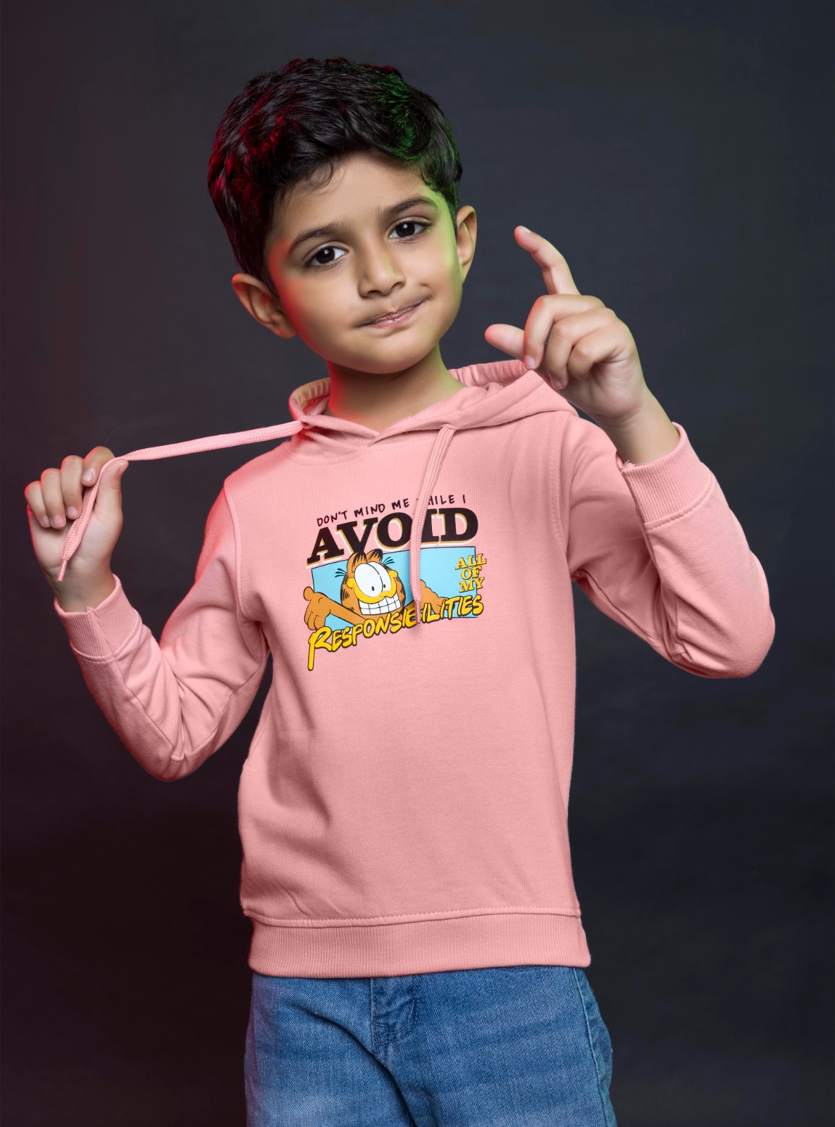 Boys Printed Full Sleeves Hooded Cotton Pullover