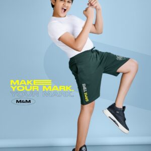 Green solid mid-rice regular-fit shorts cotton looper has an elasticated waistband with dusty colour, 2 pockets