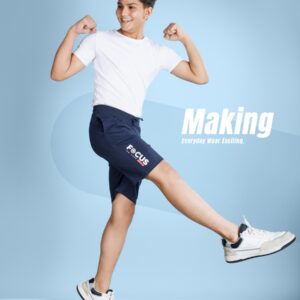 Blue solid mid-rice regular-fit shorts cotton looper has an elasticated waistband with dusty colour, 2 pockets