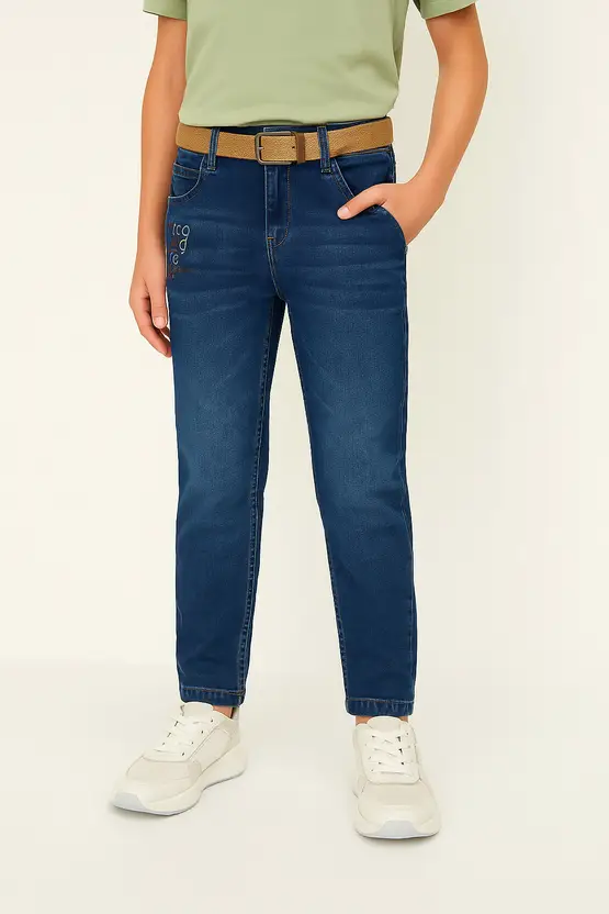 Boys Regular Mid Rise Blue Jeans